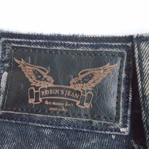 Robin's Jeans Mens Studded Paint Splashed Jeans Pants Size 42 Black - Picture 5 of 7